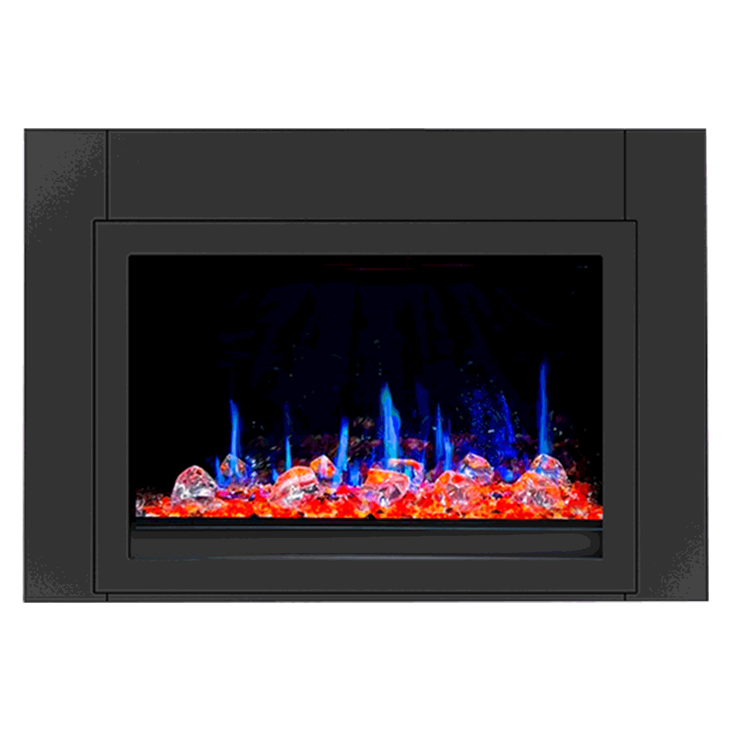 Litedeer Homes LiteStar 38" Black Smart Multi Flame Wall Mount Electric Fireplace Insert With Luster Copper Reflective Glass