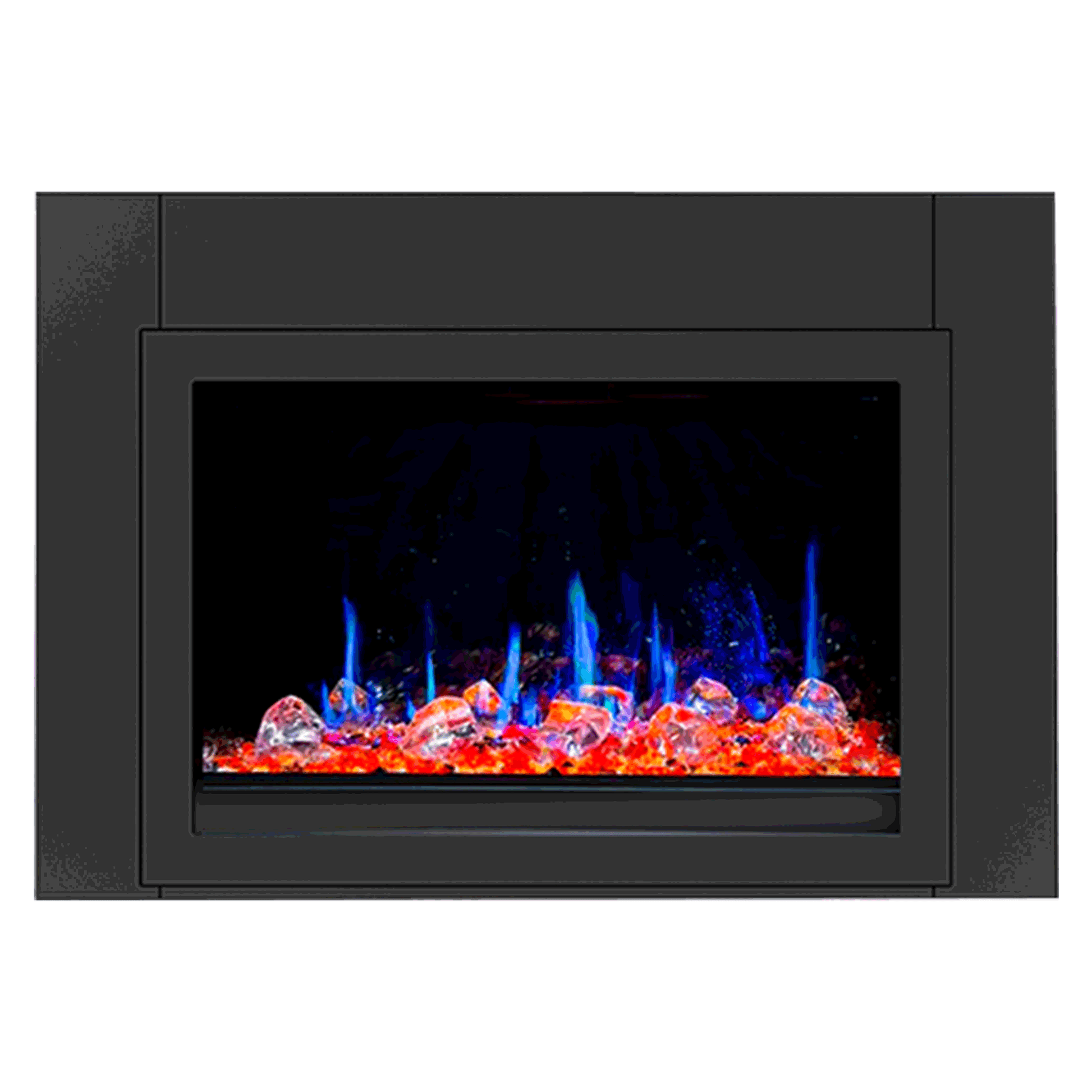 Litedeer Homes LiteStar 38" Black Smart Multi Flame Wall Mount Electric Fireplace Insert With Luster Copper Reflective Glass