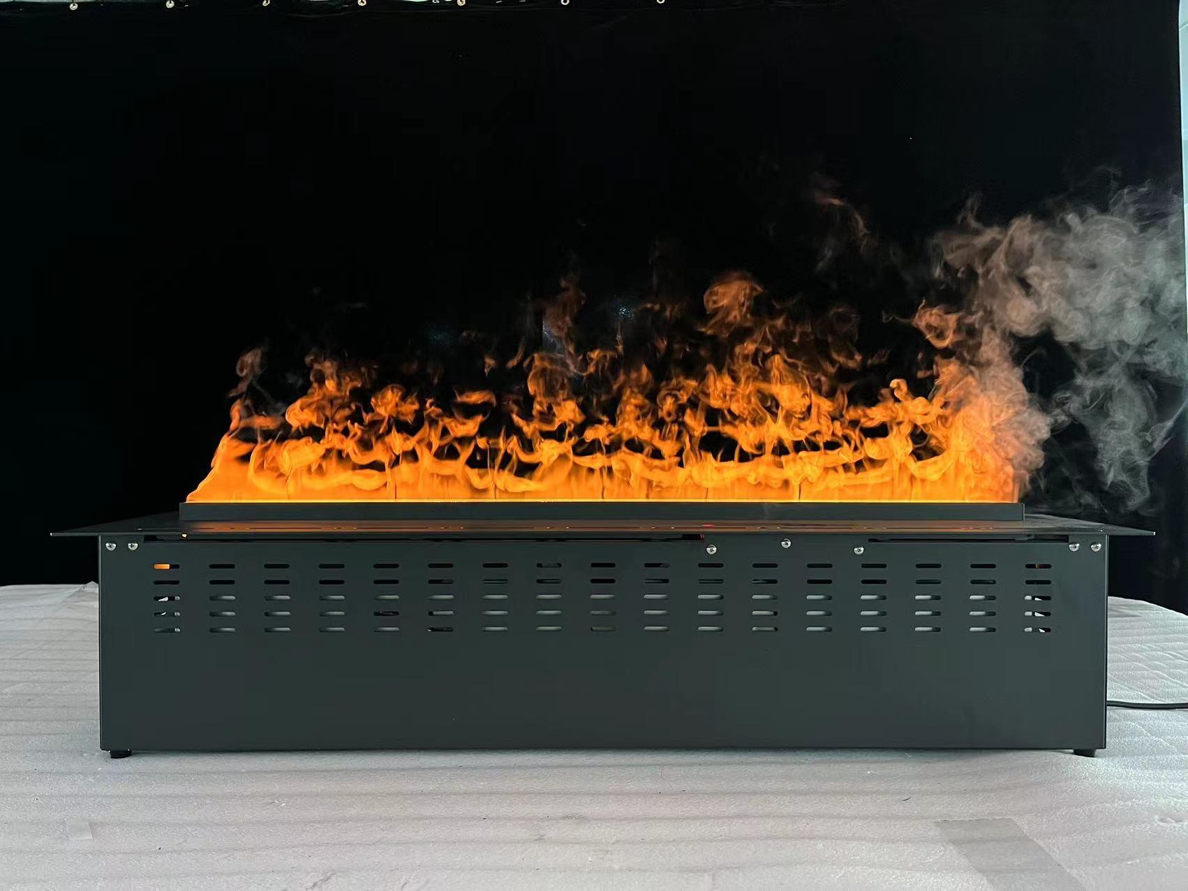 Litedeer Homes Mercury 60" Black Smart Control Water Vapor Electric Fireplace Cassette