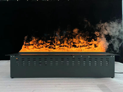 Litedeer Homes Mercury 60" Black Smart Control Water Vapor Electric Fireplace Cassette