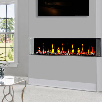 Litedeer Homes WarmCastle 50" 3-Side Smart Electric Fireplace With Amber Reflective Glass
