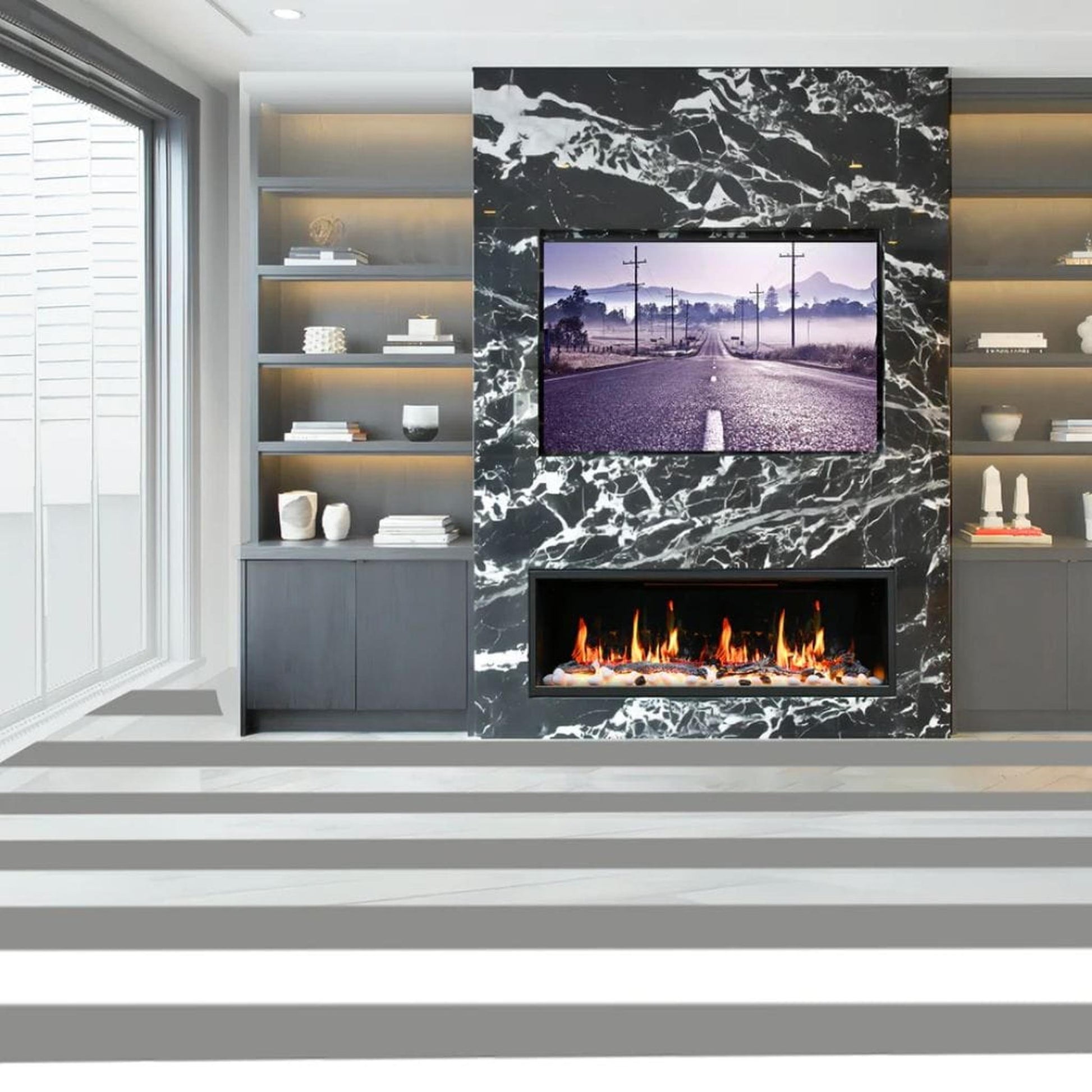 Litedeer Latitude 45" Smart Linear WiFi Enabled Built-In Electric Fireplace