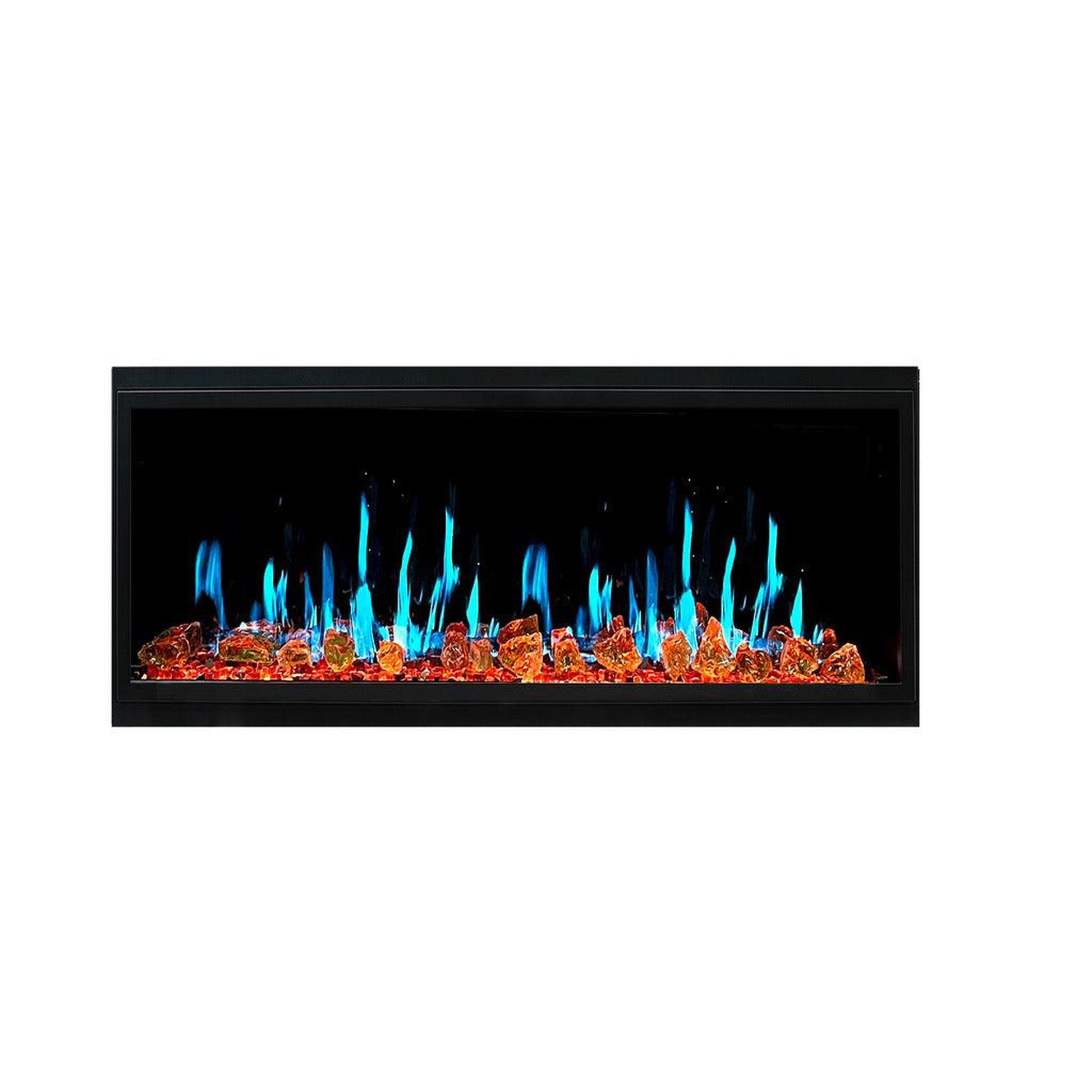 Litedeer Latitude 45" Ultra Slim WiFi Enabled Built-In Electric Fireplace With Reflective Fire Glass
