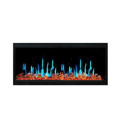Litedeer Latitude 45" Ultra Slim WiFi Enabled Built-In Electric Fireplace With Reflective Fire Glass