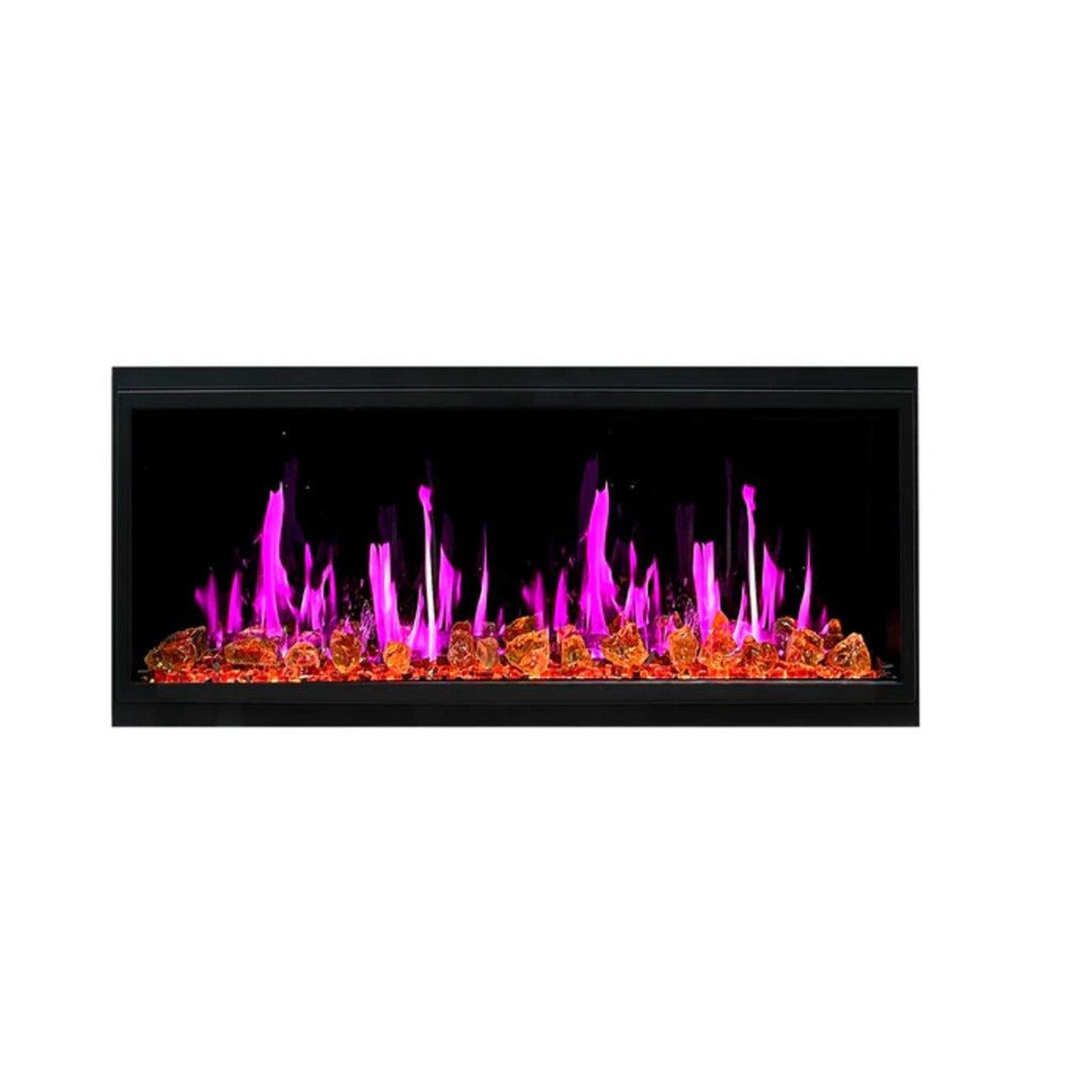 Litedeer Latitude 45" Ultra Slim WiFi Enabled Built-In Electric Fireplace With Reflective Fire Glass