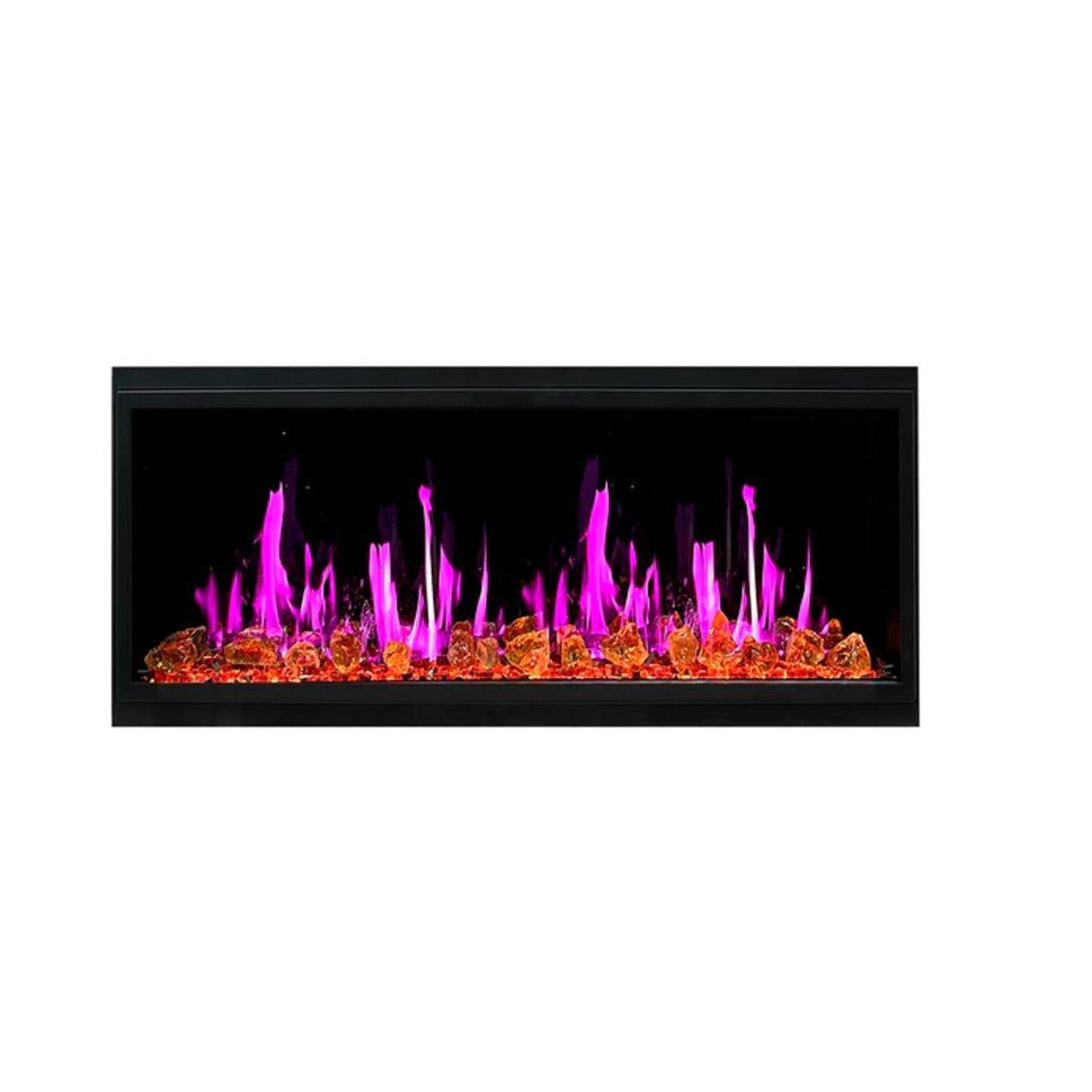 Litedeer Latitude 45" Ultra Slim WiFi Enabled Built-In Electric Fireplace With Reflective Fire Glass