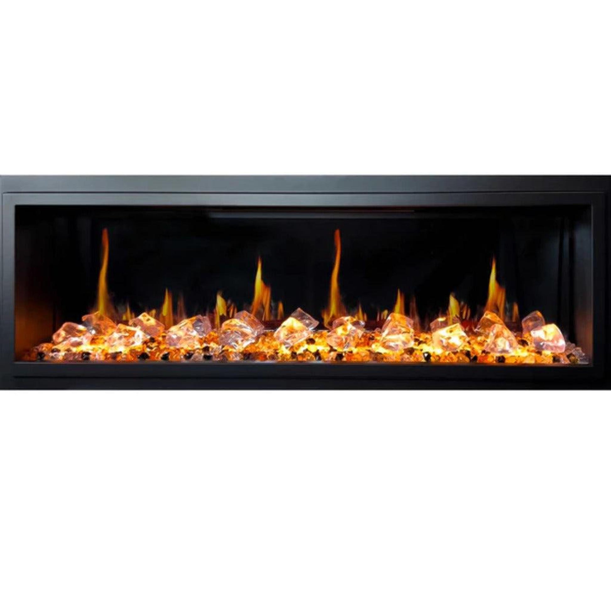 Litedeer Latitude 45" Ultra Slim WiFi Enabled Built-In Electric Fireplace with Acrylic Crushed Ice Rocks