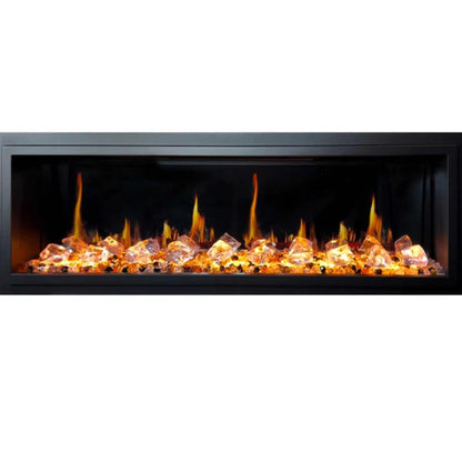 Litedeer Latitude 45" Ultra Slim WiFi Enabled Built-In Electric Fireplace with Acrylic Crushed Ice Rocks