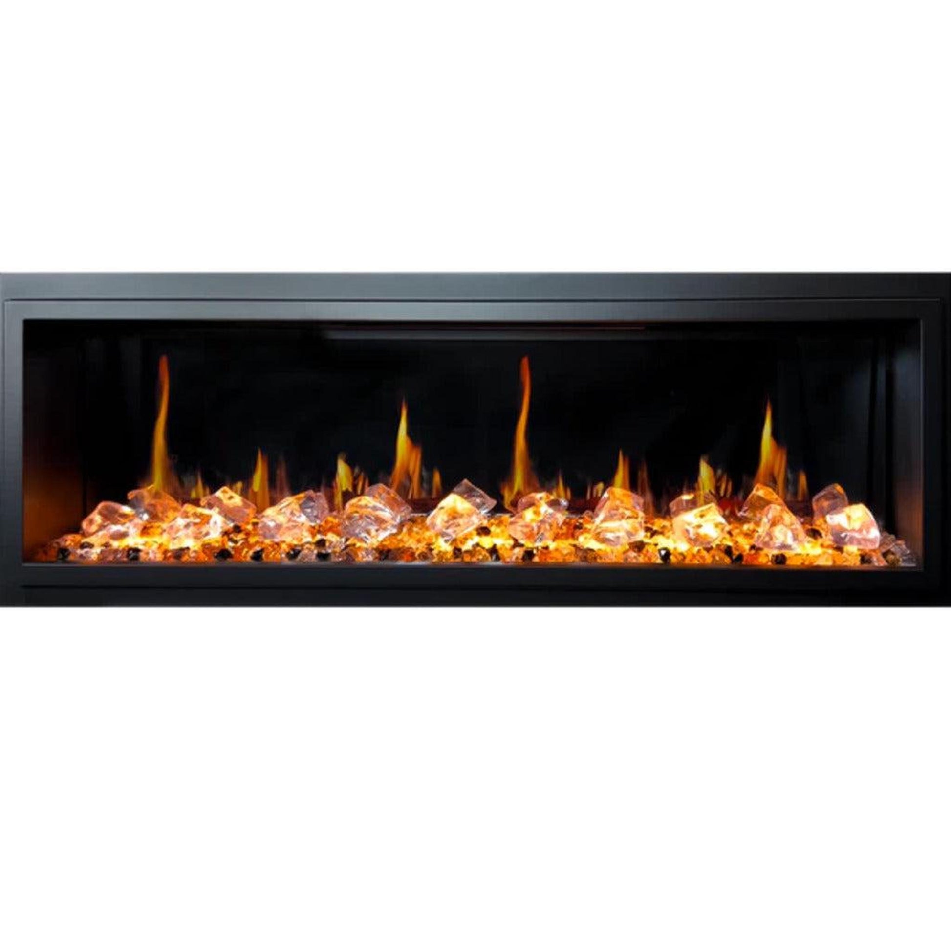 Litedeer Latitude 45" Ultra Slim WiFi Enabled Built-In Electric Fireplace with Acrylic Crushed Ice Rocks