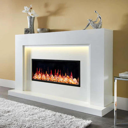 Litedeer Latitude 45" Ultra Slim WiFi Enabled Built-In Electric Fireplace with Acrylic Crushed Ice Rocks