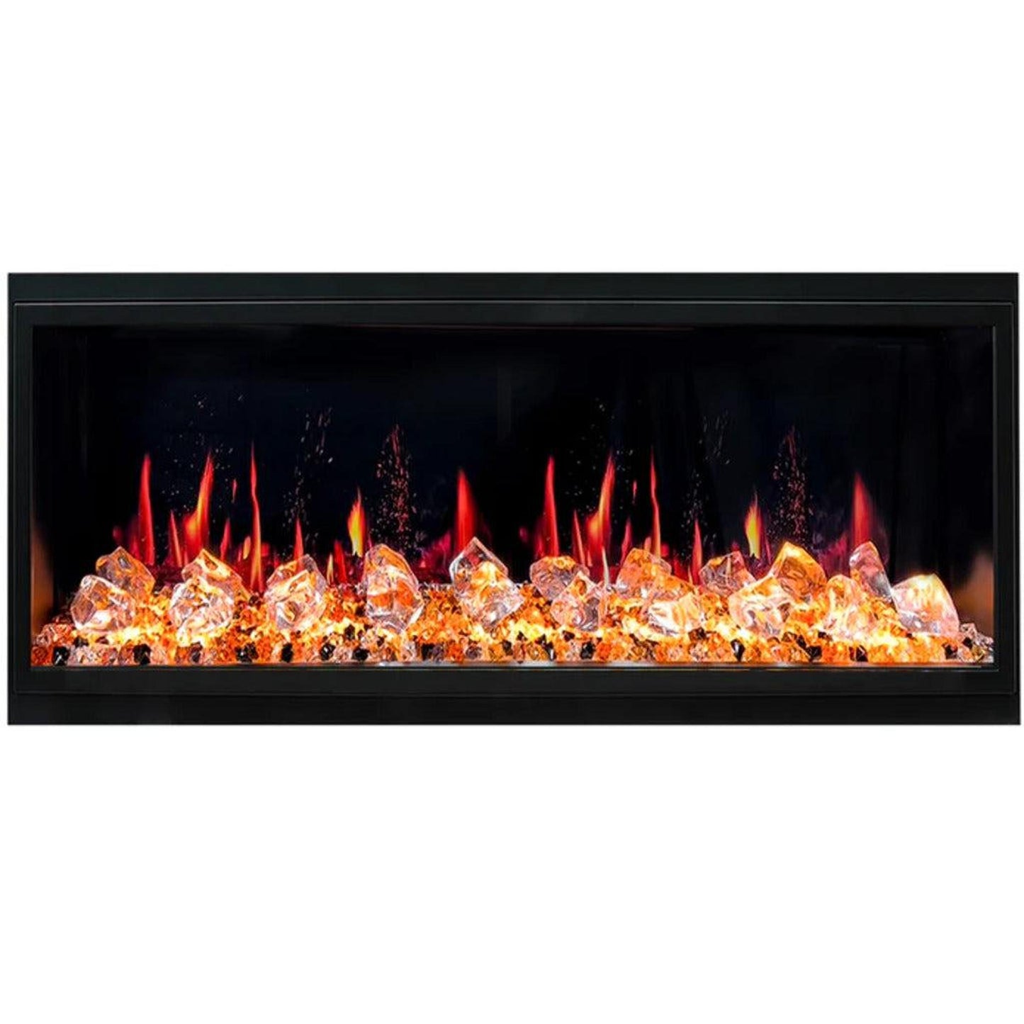 Litedeer Latitude 45" Ultra Slim WiFi Enabled Built-In Electric Fireplace with Acrylic Crushed Ice Rocks
