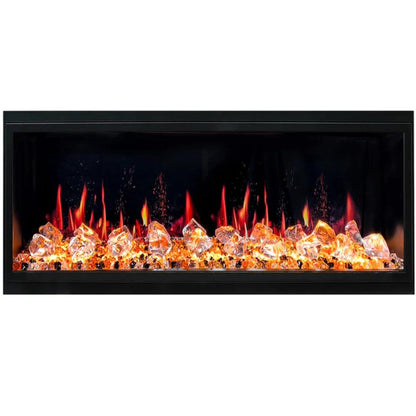 Litedeer Latitude 45" Ultra Slim WiFi Enabled Built-In Electric Fireplace with Acrylic Crushed Ice Rocks