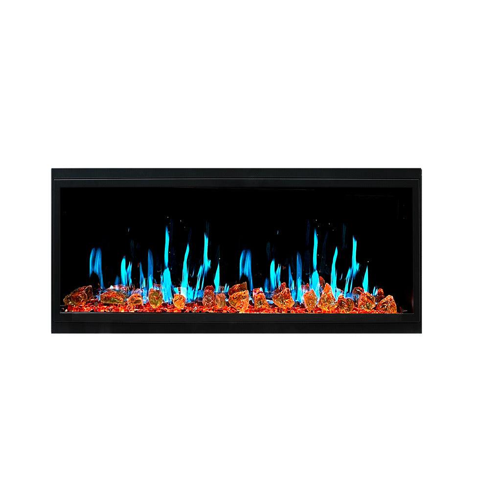 Litedeer Latitude 45" Ultra Slim WiFi Enabled Vent-Free Built-In Electric Fireplace With Reflective Fire Glass