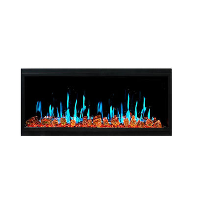 Litedeer Latitude 45" Ultra Slim WiFi Enabled Vent-Free Built-In Electric Fireplace With Reflective Fire Glass