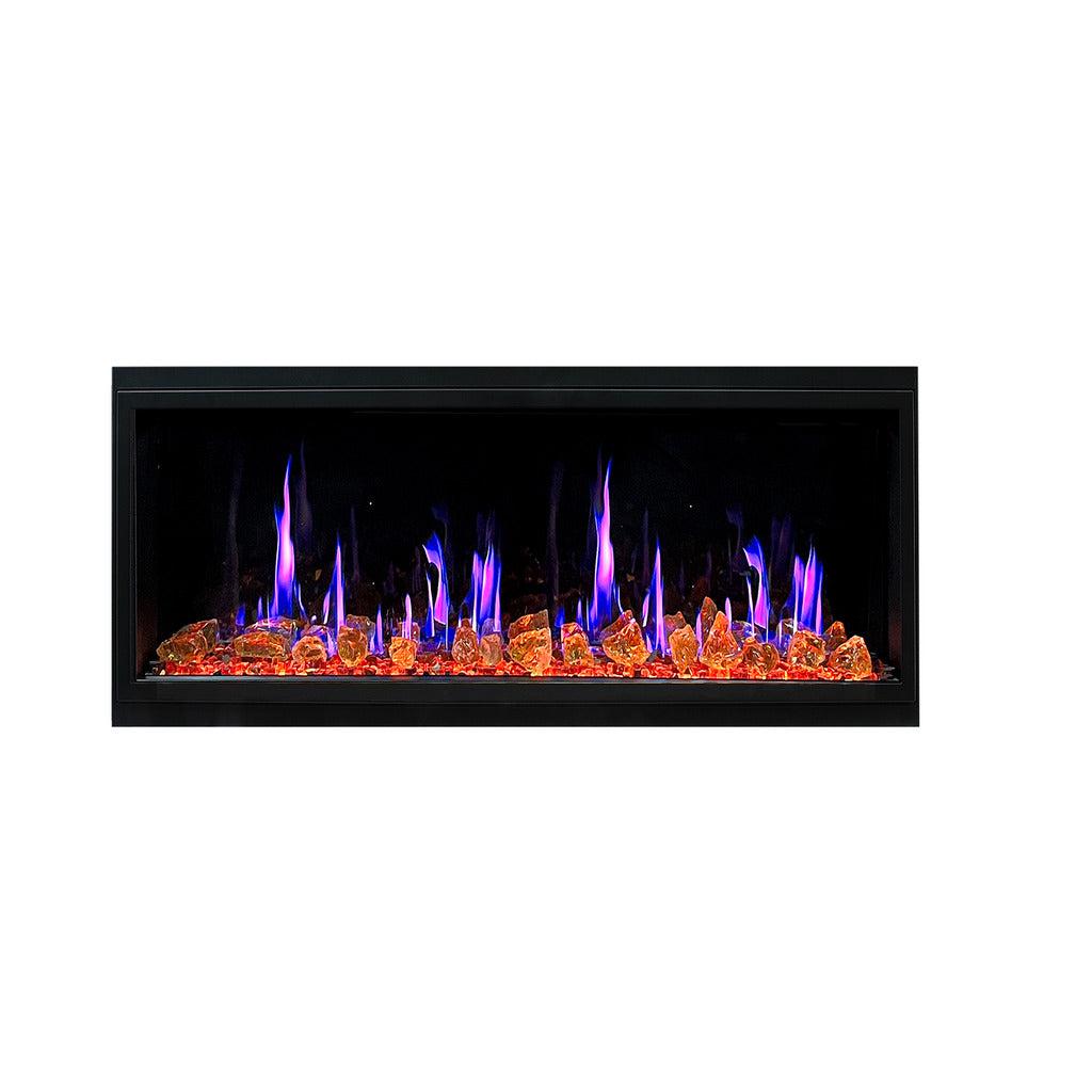 Litedeer Latitude 45" Ultra Slim WiFi Enabled Vent-Free Built-In Electric Fireplace With Reflective Fire Glass