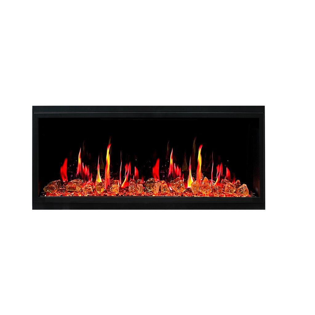 Litedeer Latitude 45" Ultra Slim WiFi Enabled Vent-Free Built-In Electric Fireplace With Reflective Fire Glass