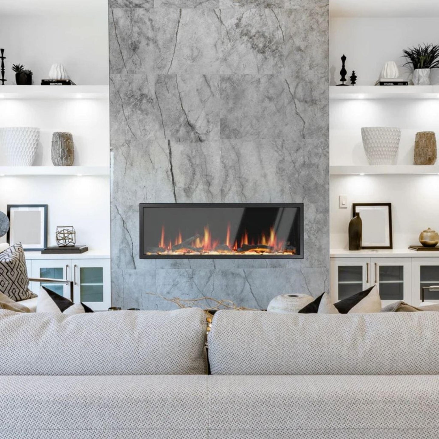 Litedeer Latitude 55" Smart Linear WiFi Enabled Built-In Electric Fireplace