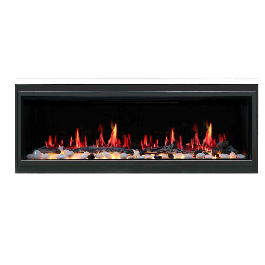 Litedeer Latitude 55" Smart Linear WiFi Enabled Vent-Free Built-In Electric Fireplace With Driftwood Log & River Rock