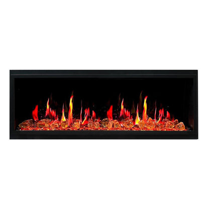 Litedeer Latitude 55" Ultra Slim WiFi Enabled Built-In Electric Fireplace with Reflective Fire Glass