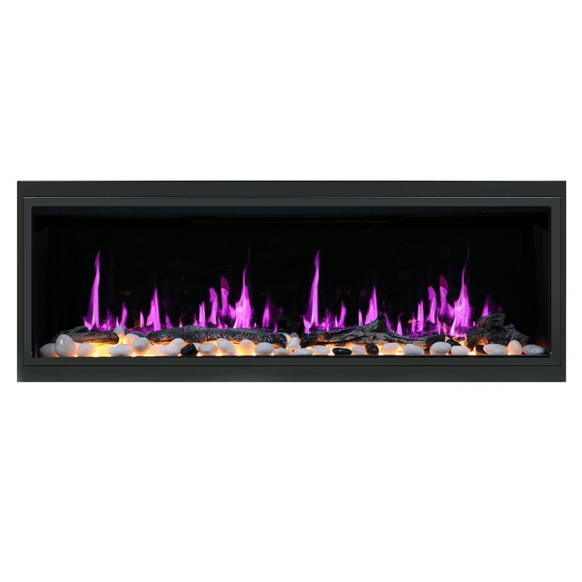Litedeer Latitude 65" Smart Linear WiFi Enabled Built-In Electric Fireplace With Driftwood Log & River Rock