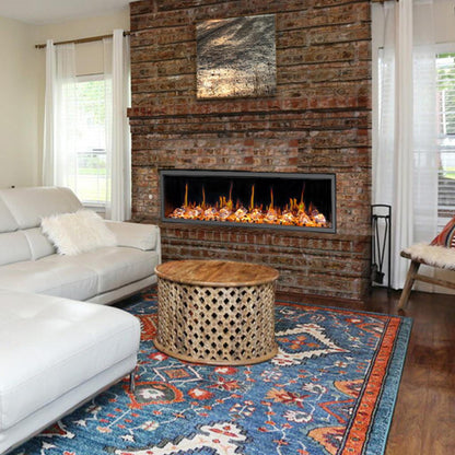 Litedeer Latitude 65" Ultra Slim WiFi Enabled Built-In Electric Fireplace with Acrylic Crushed Ice Rocks