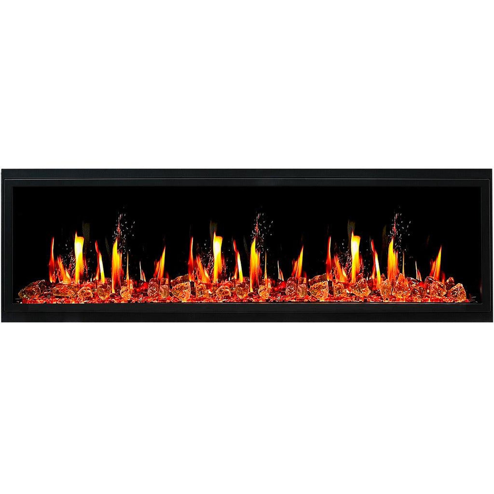 Litedeer Latitude 65" Ultra Slim WiFi Enabled Built-In Electric Fireplace with Reflective Fire Glass