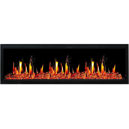 Litedeer Latitude 65" Ultra Slim WiFi Enabled Built-In Electric Fireplace with Reflective Fire Glass
