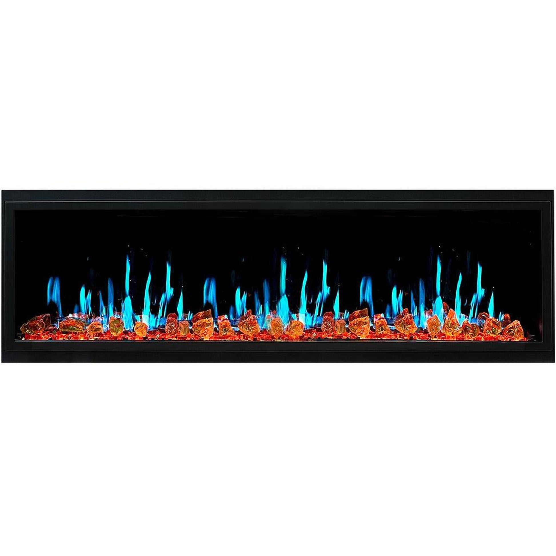 Litedeer Latitude 65" Ultra Slim WiFi Enabled Built-In Electric Fireplace with Reflective Fire Glass
