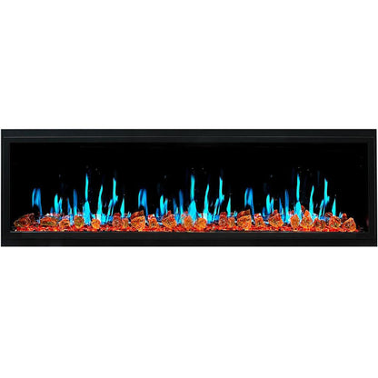 Litedeer Latitude 65" Ultra Slim WiFi Enabled Built-In Electric Fireplace with Reflective Fire Glass