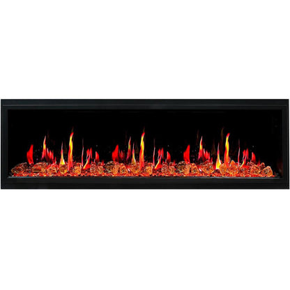 Litedeer Latitude 65" Ultra Slim WiFi Enabled Built-In Electric Fireplace with Reflective Fire Glass