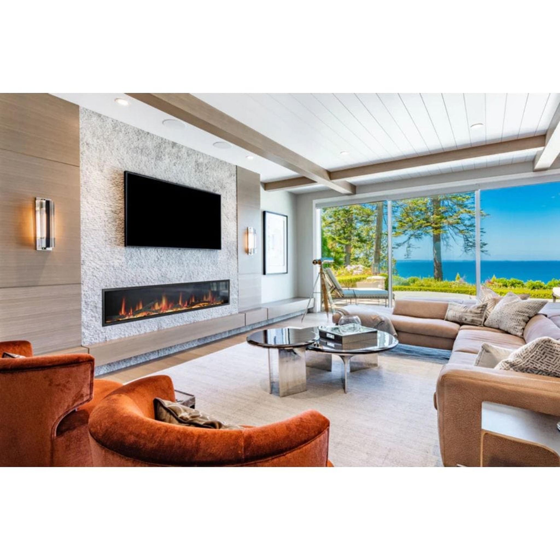 Litedeer Latitude 75" Smart Linear WiFi Enabled Built-In Electric Fireplace