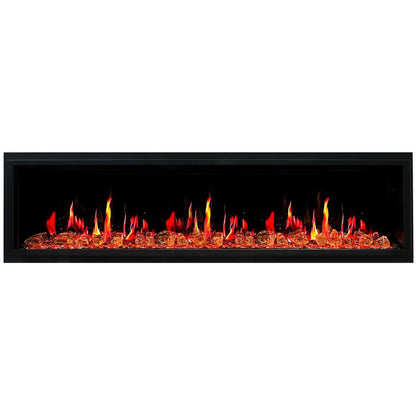 Litedeer Latitude 75" Ultra Slim WiFi Enabled Built-In Electric Fireplace with Reflective Fire Glass