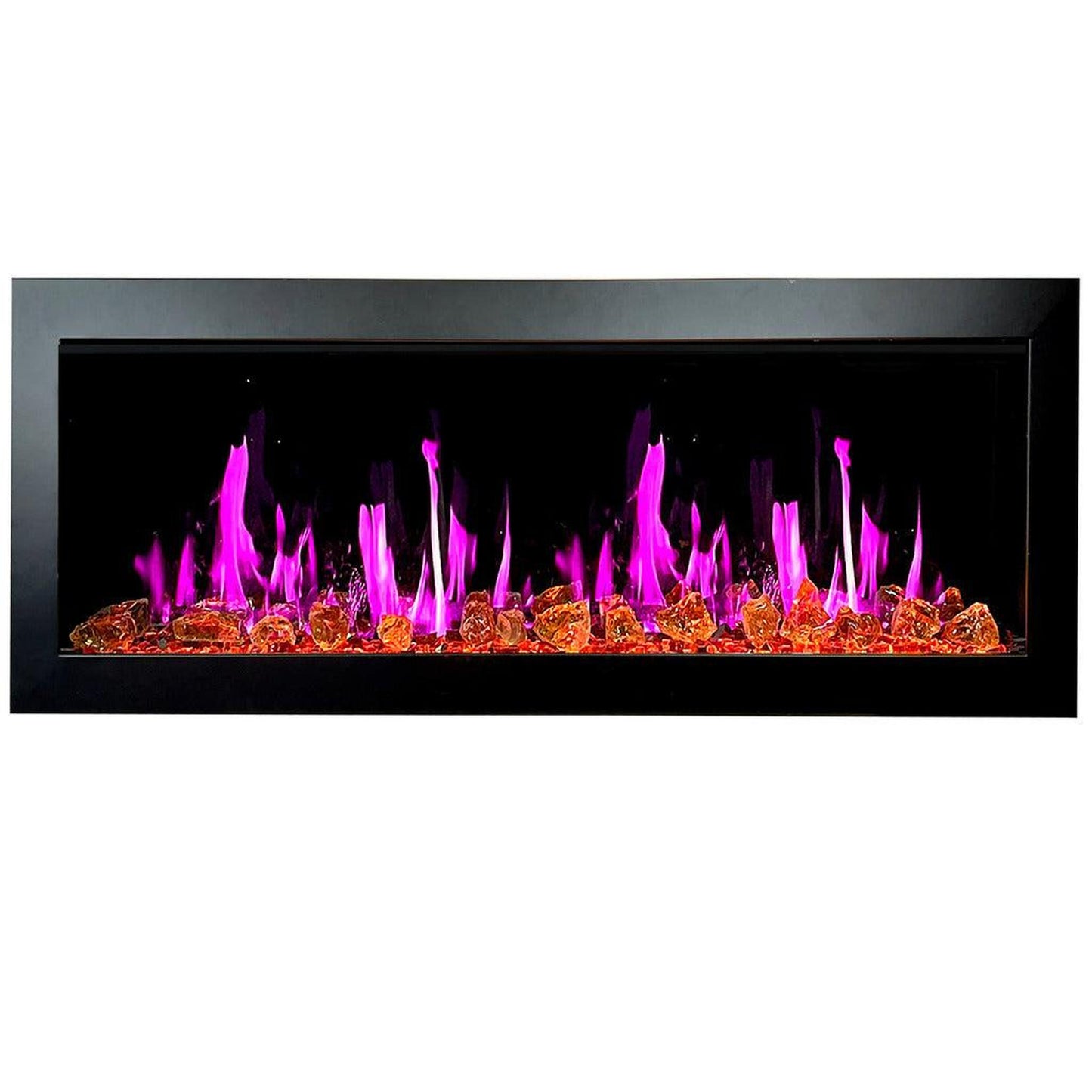 Litedeer Latitude II 48" Seamless Push-In Electric Fireplace with Reflective Fire Glass (Luster Copper)
