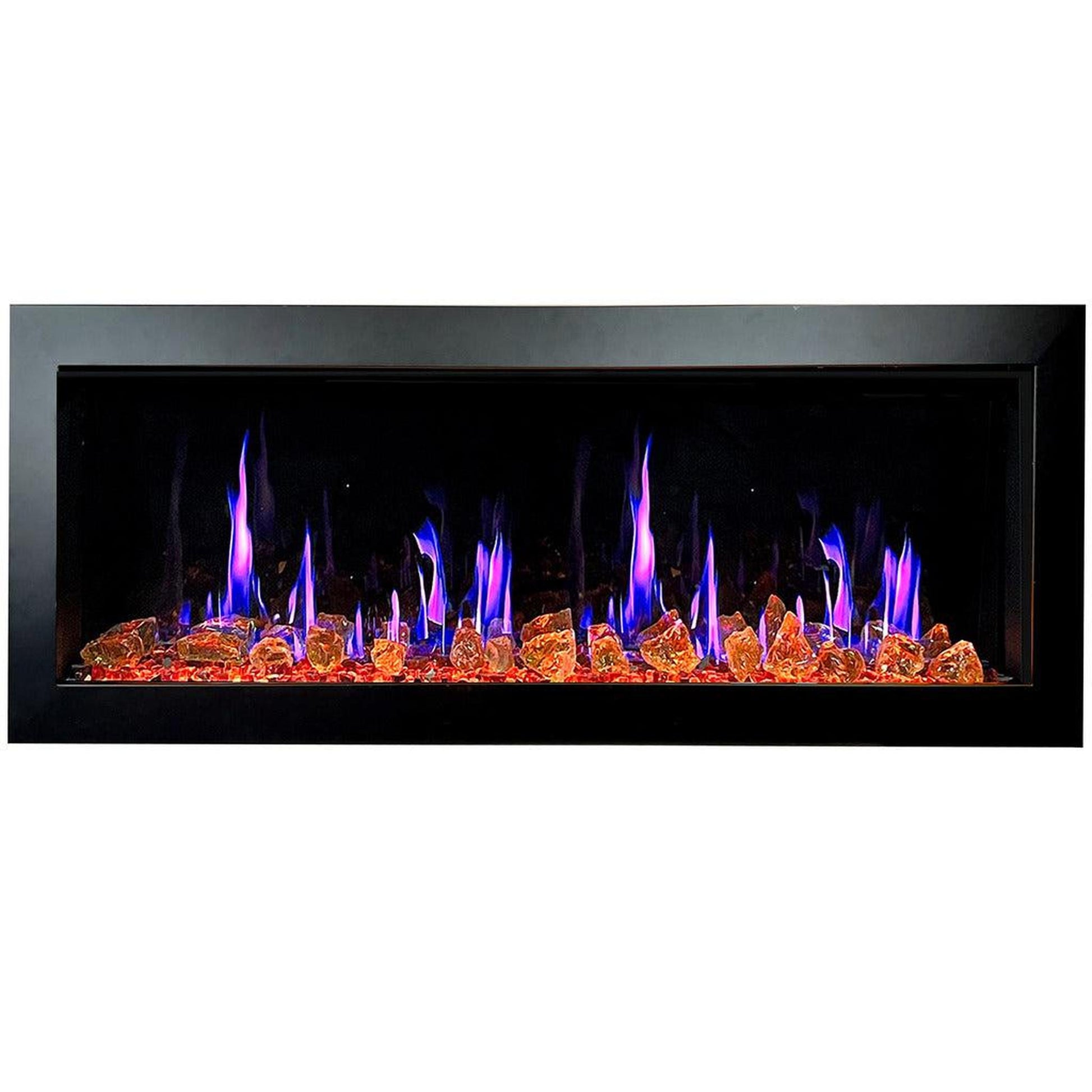Litedeer Latitude II 48" Seamless Push-In Electric Fireplace with Reflective Fire Glass (Luster Copper)