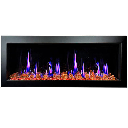 Litedeer Latitude II 48" Seamless Push-In Electric Fireplace with Reflective Fire Glass (Luster Copper)