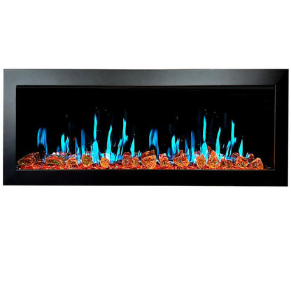 Litedeer Latitude II 48" Seamless Push-In Electric Fireplace with Reflective Fire Glass (Luster Copper)