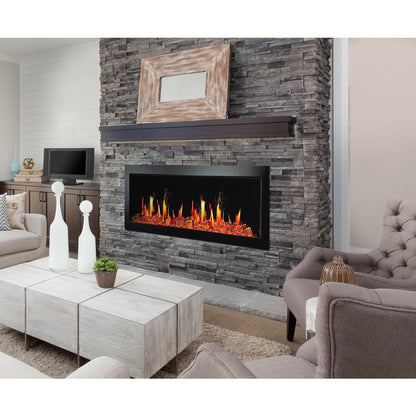 Litedeer Latitude II 48" Seamless Push-In Electric Fireplace with Reflective Fire Glass (Luster Copper)