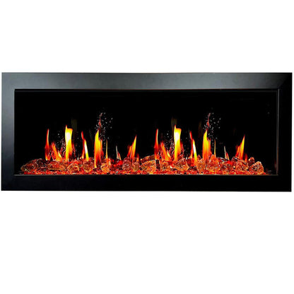Litedeer Latitude II 48" Seamless Push-In Electric Fireplace with Reflective Fire Glass (Luster Copper)