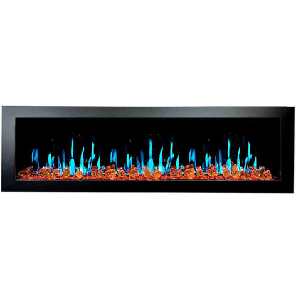 Litedeer Latitude II 68" Seamless Push-In Electric Fireplace with Reflective Fire Glass (Luster Copper)