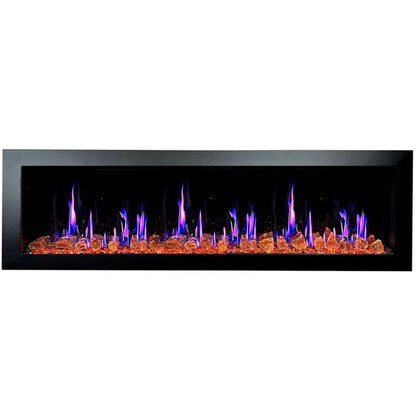 Litedeer Latitude II 68" Seamless Push-In Electric Fireplace with Reflective Fire Glass (Luster Copper)