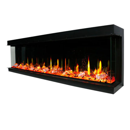 Litedeer Warmcastle 60" 3-Sided Vent-Free Smart WiFi-Enabled Electric Fireplace