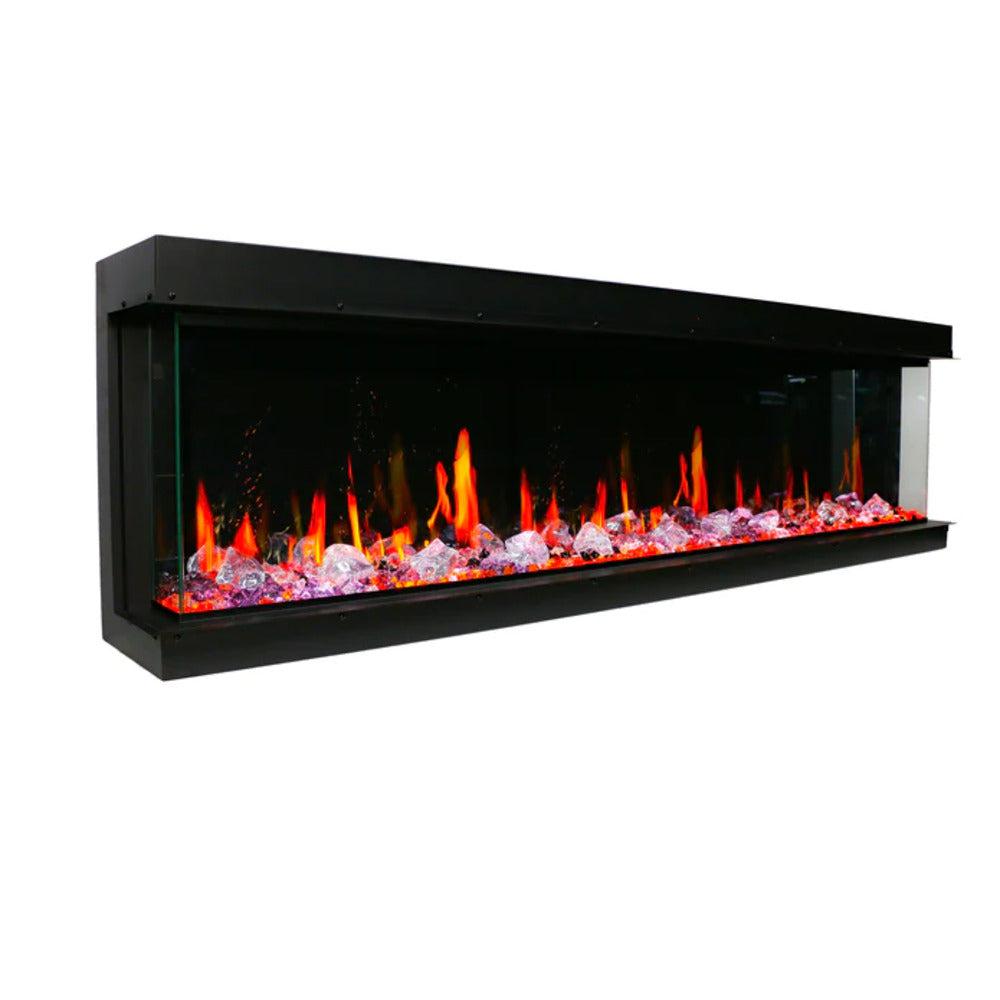 Litedeer Warmcastle 60" 3-Sided Vent-Free Smart WiFi-Enabled Electric Fireplace