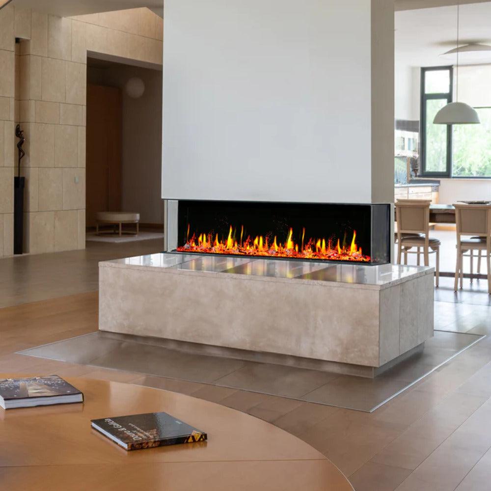 Litedeer Warmcastle 72" 3-Sided Vent-Free Smart WiFi-Enabled Electric Fireplace