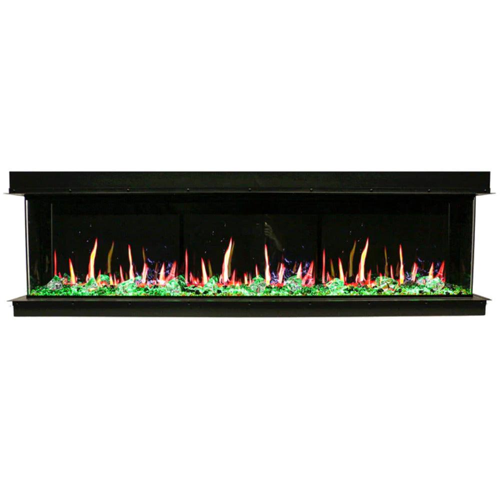 Litedeer Warmcastle 72" 3-Sided Vent-Free Smart WiFi-Enabled Electric Fireplace