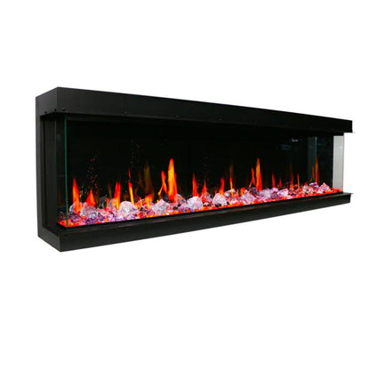 Litedeer Warmcastle 72" 3-Sided Vent-Free Smart WiFi-Enabled Electric Fireplace