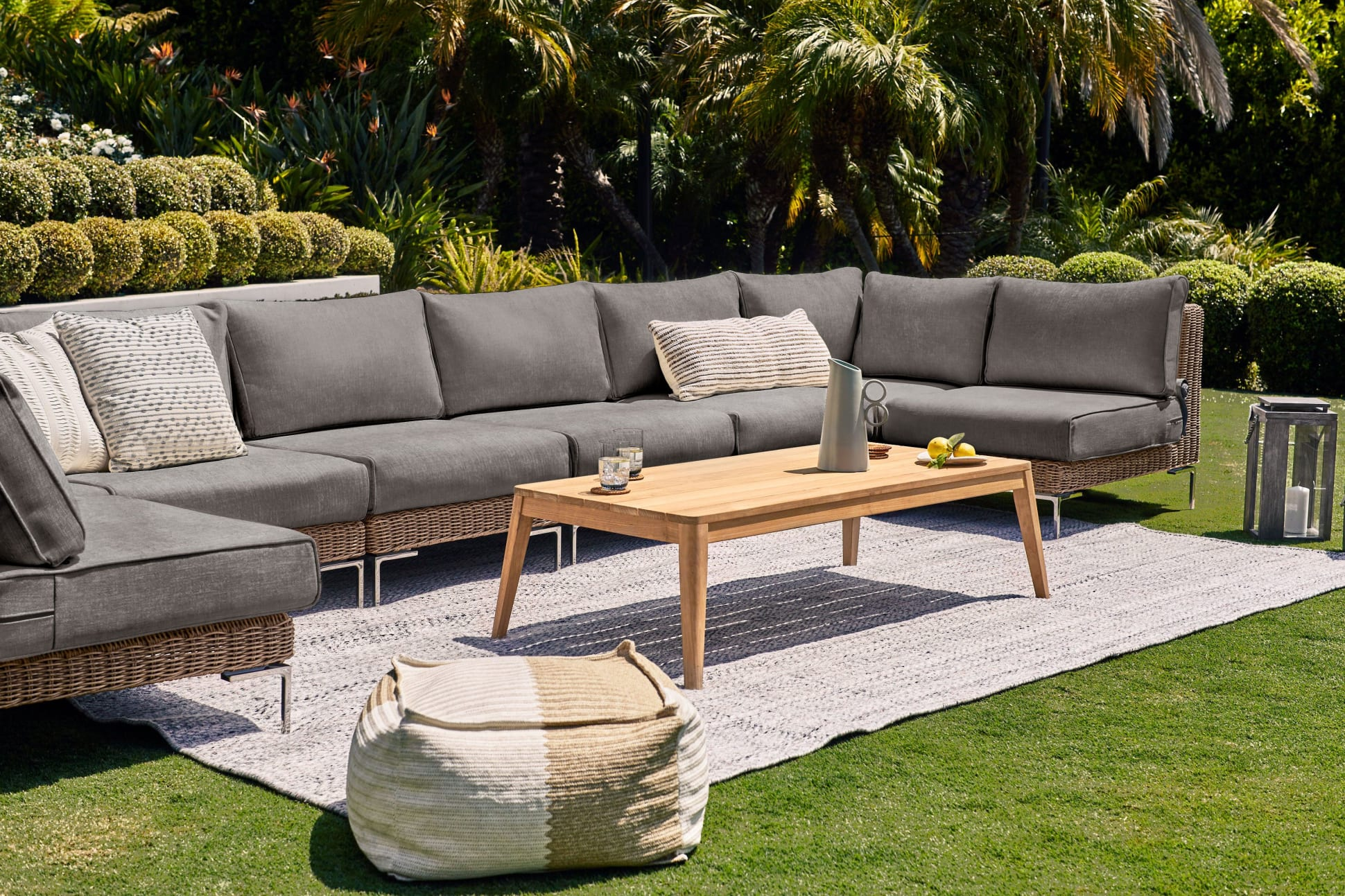 Rattan 3 seater online sofa