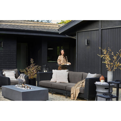 Live Outer 103" x 103" Black Wicker Outdoor Corner Sectional 5-Seat With Sandstone Gray Cushion