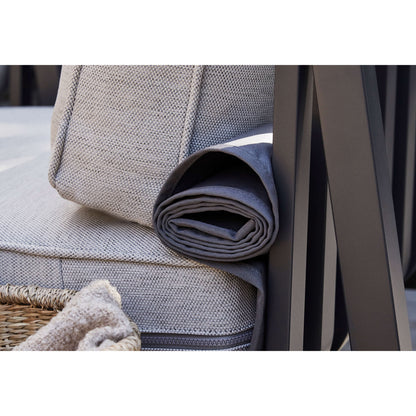 Live Outer 127" x 64" Charcoal Aluminum Outdoor L Shape Sectional 5-Seat With Sandstone Gray Cushion