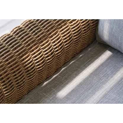 Live Outer 132" x 66" Brown Wicker Outdoor U Sectional 6-Seat With Pacific Fog Gray Cushion