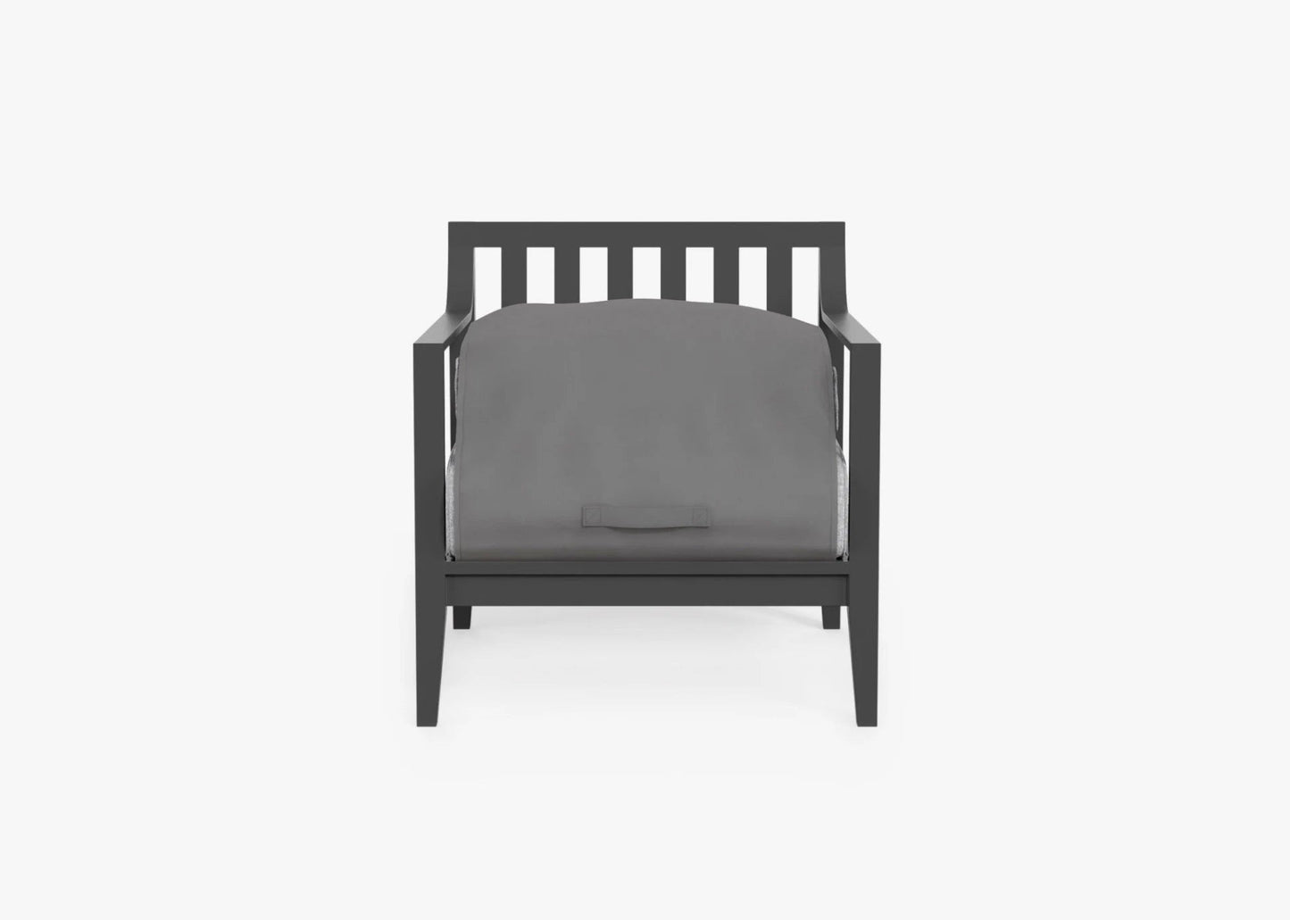 Live Outer 27" Charcoal Aluminum Outdoor Armchair With Pacific Fog Gray Cushion